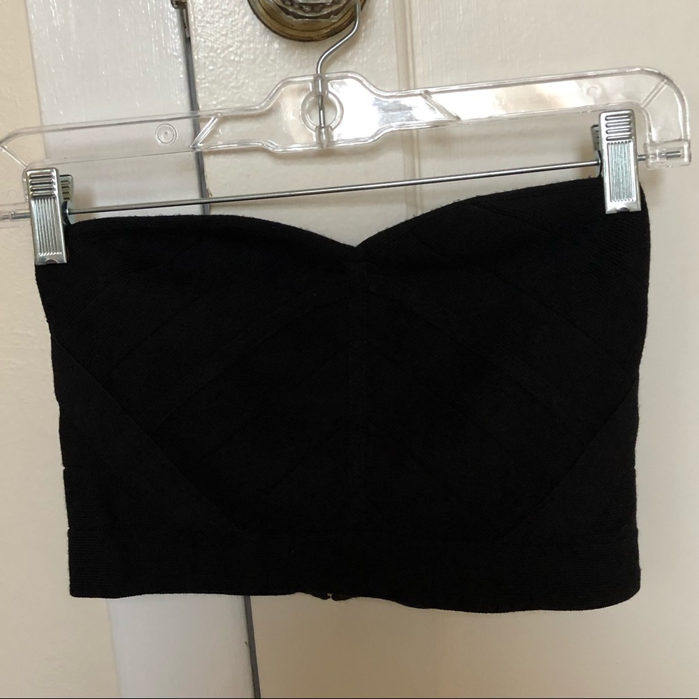 SILENCE+NOISE S black sweetheart neck crop top